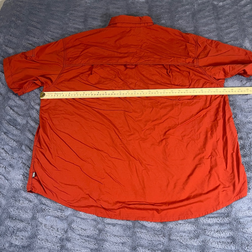 REI Sahara Men Large Burnt Orange Nylon Short Sleeve Vented Fishing Hiking Shirt - Picture 5 of 7